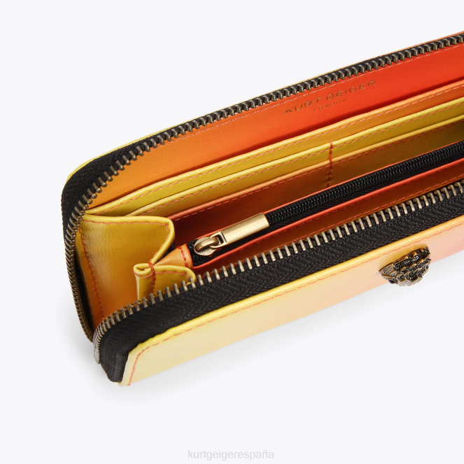 Kurt Geiger mujer Londres zip alrededor de Shoreditch 2LPR540 | bolsas amarillo